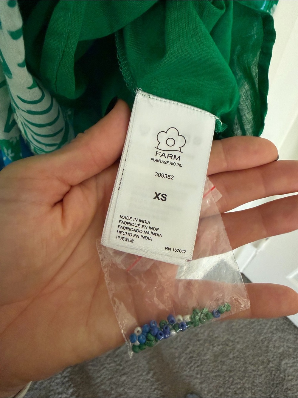 FARM Rio Blue & Green Tropical Ruffle Sundress - Picture 4 of 5